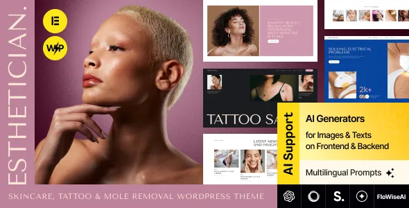 Esthetician – Skincare, Tattoo & Mole Removal WordPress Theme