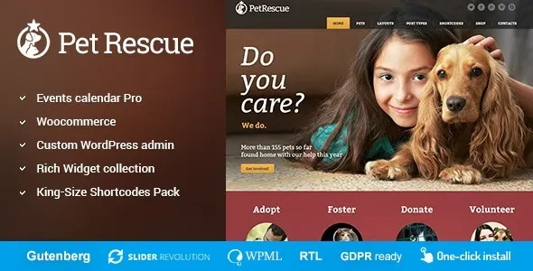 Pet Rescue  – Animals and Shelter Charity WP Theme