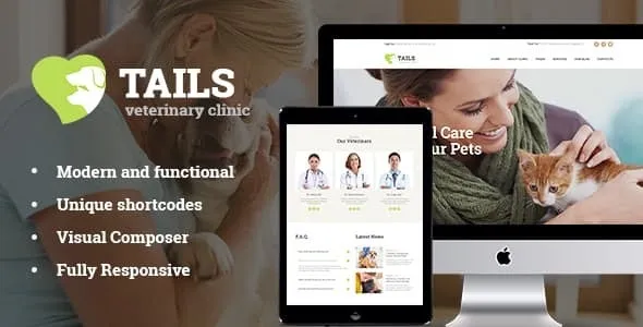 Tails – Veterinary Clinic, Pet Care & Animal WordPress Theme + Shop